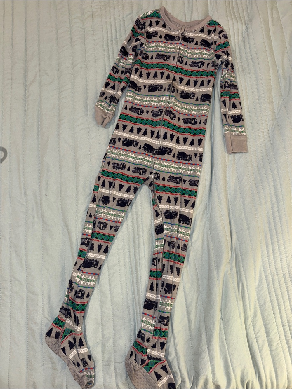 Christmas Construction Truck Footie Pajamas